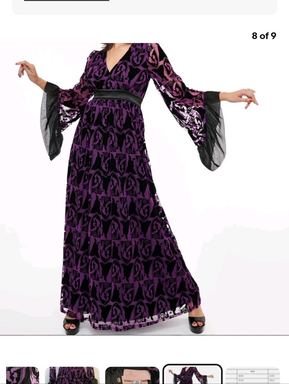 Unique Vintage Disney Princess Sleeping Beauty Maleficent Purple Maxi Dress